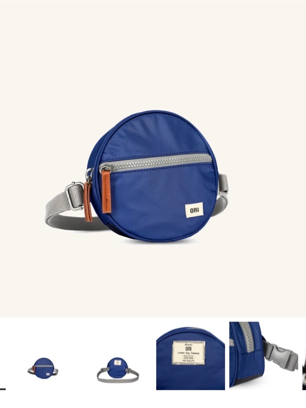 Ori London Paddington Round Crossbody/Fanny Pack Bag-Burnt Blue